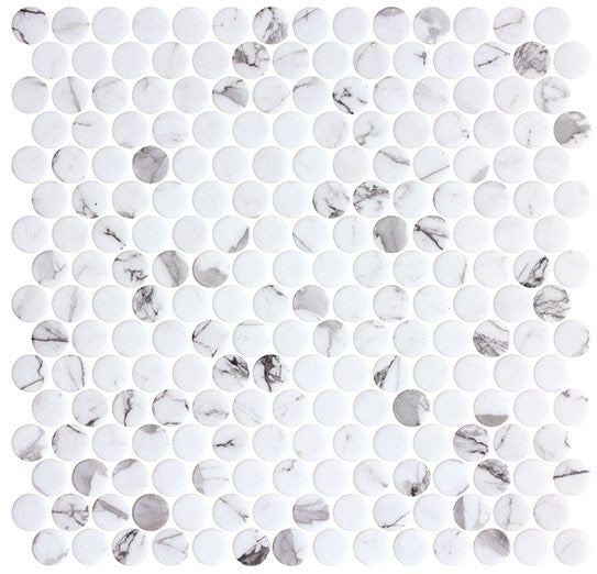 Bella Glass Tiles Carolina Dots Penny Round Mosaic Fashion Spec CAR2012