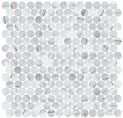 Bella Glass Tiles Carolina Dots Penny Round Mosaic Venezuela Dawn CAR2014