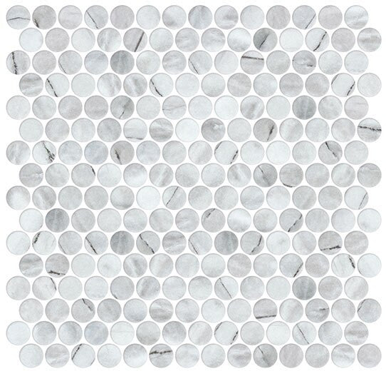 Bella Glass Tiles Carolina Dots Penny Round Mosaic Venezuela Dawn CAR2014
