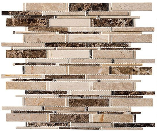 Bella Glass Tiles Cascade Series Emperador darkCrema marfil CS91