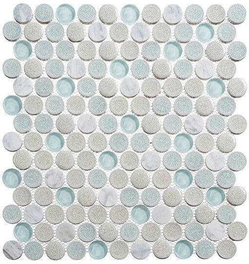 Bella Glass Tiles Ceremonial Penny Mosaic CRM-475 Dawn Celebration