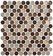 Bella Glass Tiles Ceremonial Penny Mosaic CRM-477 Osprey Ball