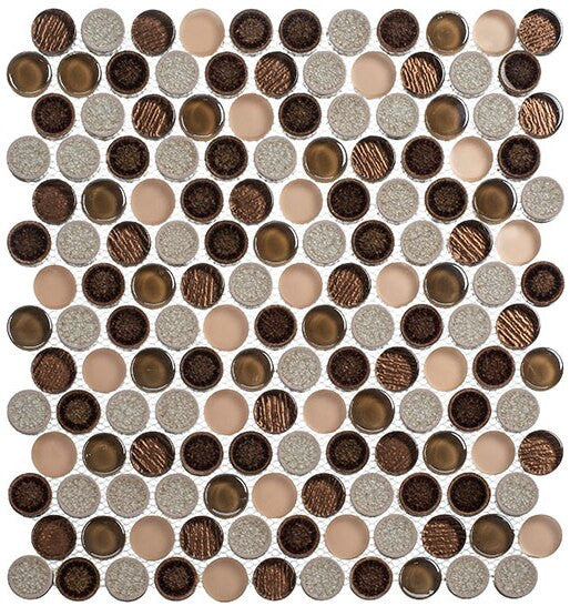 Bella Glass Tiles Ceremonial Penny Mosaic CRM-477 Osprey Ball