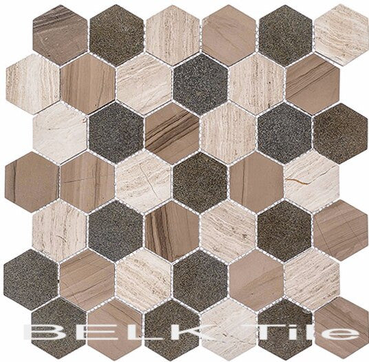 Bella Glass Tiles Colonial 2 Inch Hex New Chesapeake CLNL-272