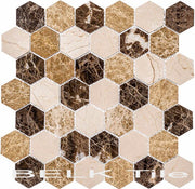 Bella Glass Tiles Colonial 2 Inch Hex Rock Haven