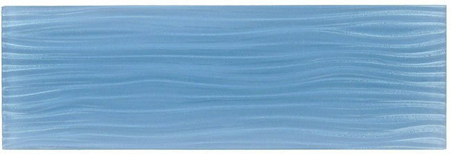 Bella Glass Tiles Crystile Wave Glass Subway 4 x 12 Blue Sea Foam C09-W