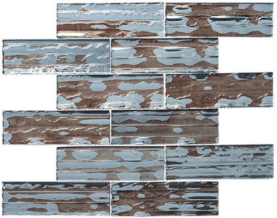 Bella Glass Tiles Droplettes Series Mirror Tile DRP983 Camo Rain