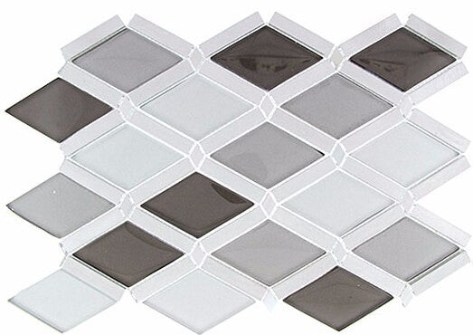 Bella Glass Tiles Falling Star Series Glass and Aluminum Silver Quill FGS-222