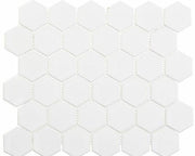 Bella Glass Tiles Freedom Avenue 2 inch Hexagon Liberty Pure Matte FDM1825