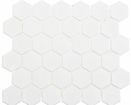Bella Glass Tiles Freedom Avenue 2 inch Hexagon Liberty Pure Matte FDM1825