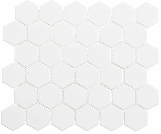Bella Glass Tiles Freedom Avenue 2 inch Hexagon United Dove FDM1821