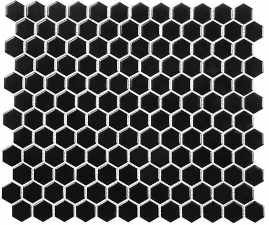 Bella Glass Tiles Freedom Avenue Hexagon Pitch Raven FDM1816