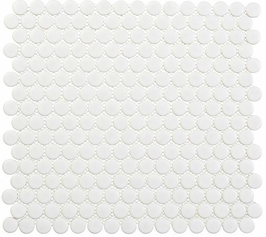 Bella Glass Tiles Freedom Avenue Penny Round Liberty Pure FDM1805