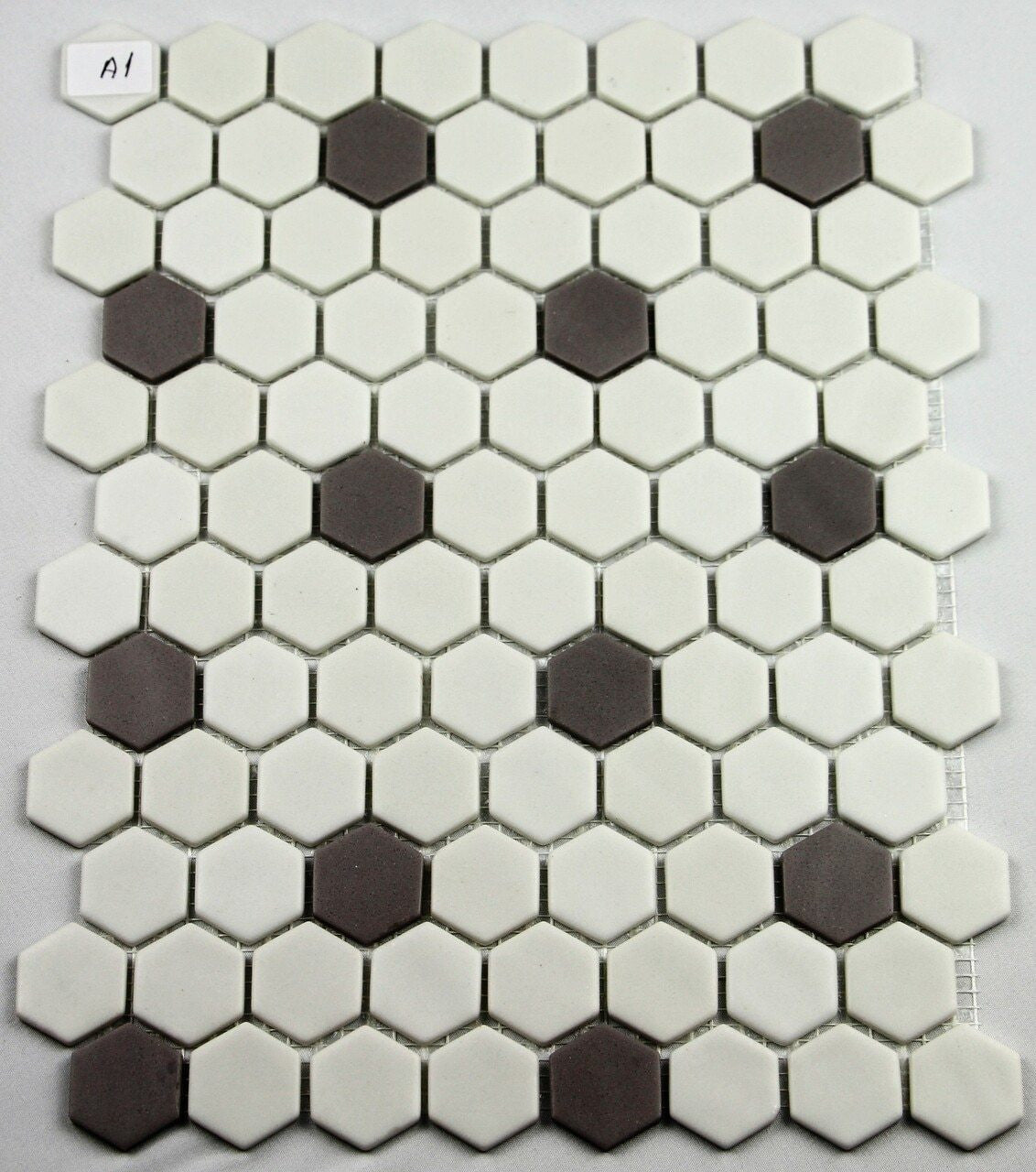Onix Mosaico Hearth Palace Hexagon Dark Gray and White HP1HBP2