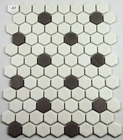 Onix Mosaico Hearth Palace Hexagon Dark Gray and White HP1HBP2