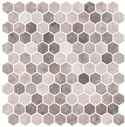 Bella Glass Tiles Karma Ridge Hexagon Mosaic Soothing Intent KR1403