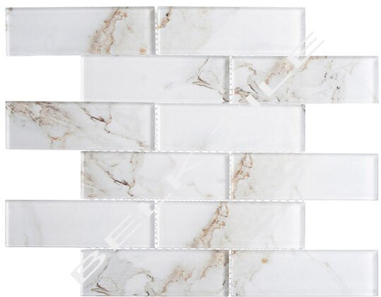 Bella Glass Tiles Michelangelo Basilica Lorenzo 2 x 6 Glass Subway Tile MCL-2162