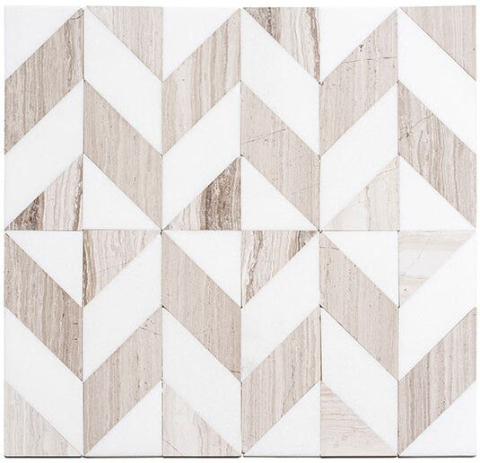 Bella Glass Tiles Picassa Paloma Taupe marble mosaic tile