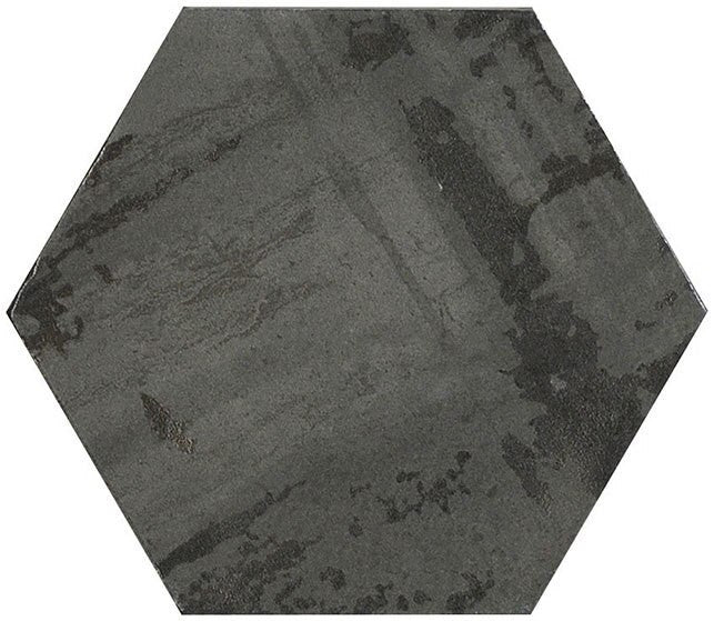 Bella Glass Tiles Princeton Glaze Hexagon Nero Night