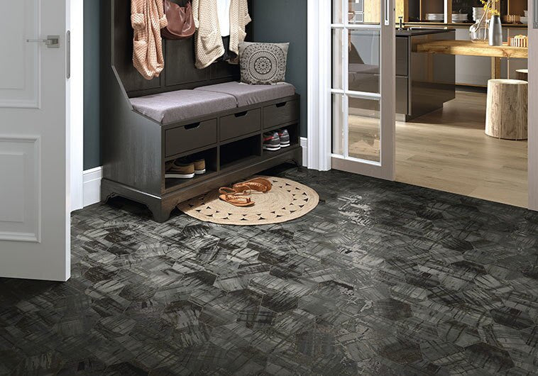 Bella Glass Tiles Princeton Glaze Hexagon Nero Night