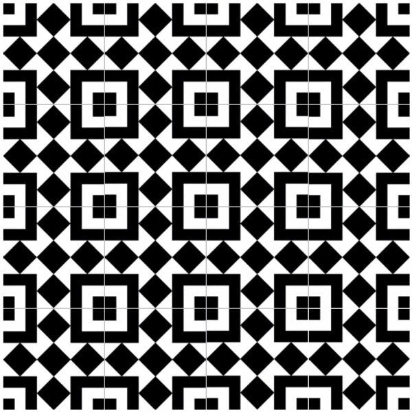Bella Glass Tiles Retro Nueve Checkers Block Encaustic Look