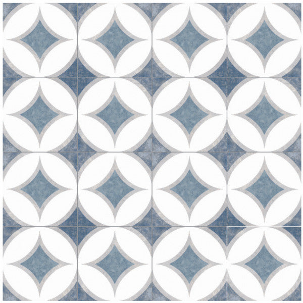 Bella Glass Tiles Retro Nueve Ocean Star Encaustic Look