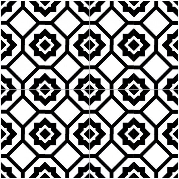 Bella Glass Tiles Retro Nueve Radiant Frame Encaustic Look