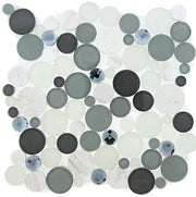 Bella Glass Tiles Symphony Bubble Series Grey Fizz
