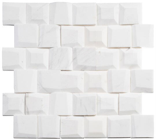Bella Glass Tiles Tilton Marble Mosaic TLT-5902 Avory Column