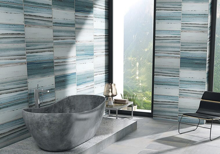 Bella Glass Tiles Yosemite YSM-081 Coyote Blue Subway Tile