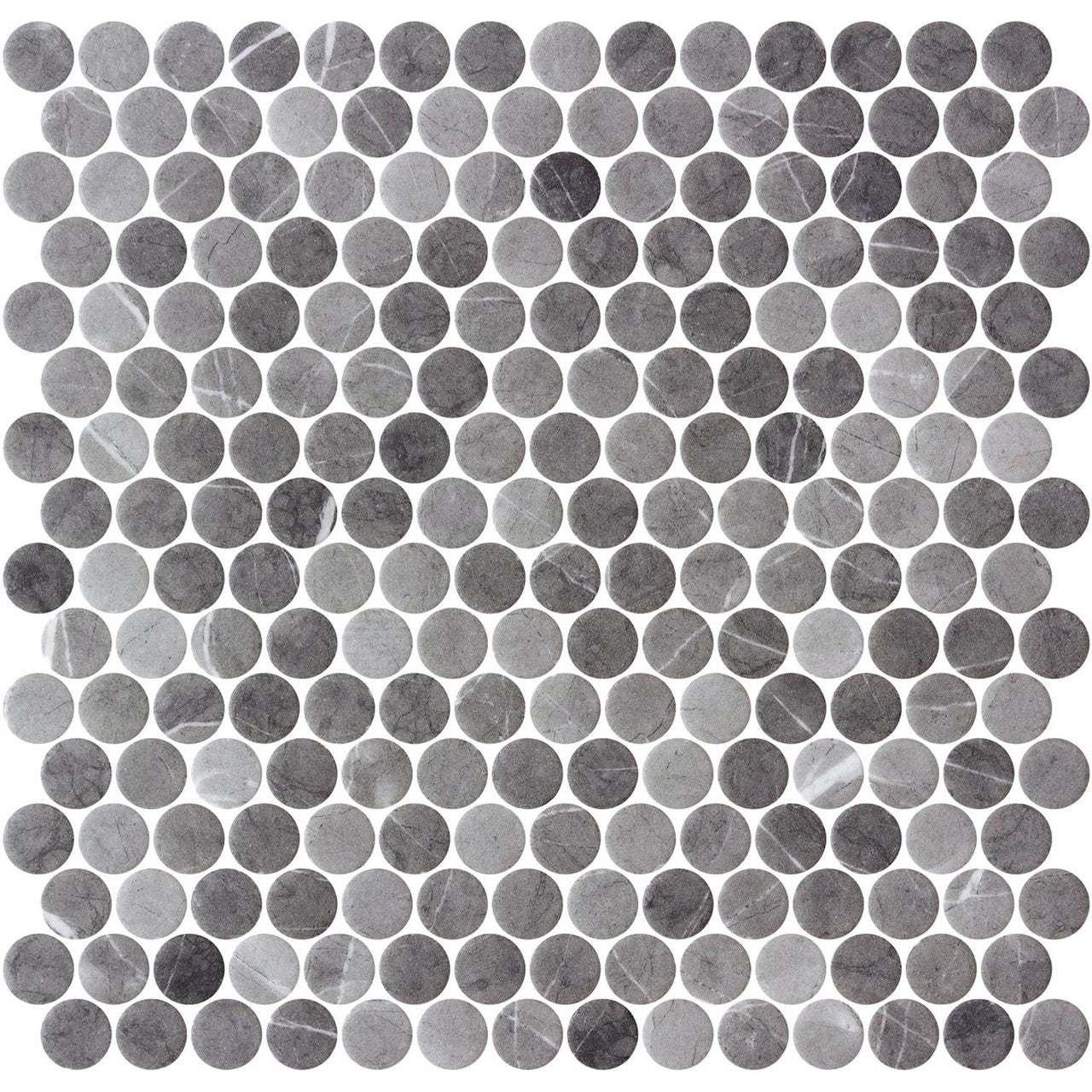 Onix Mosaico Hearth Palace Penny Round Matte Grafito HP1PRMG