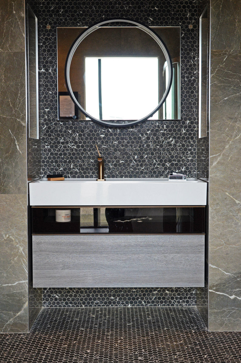 Onix Mosaico hearth palace hexagon matte marquina HP1HMMAR bathroom tiles