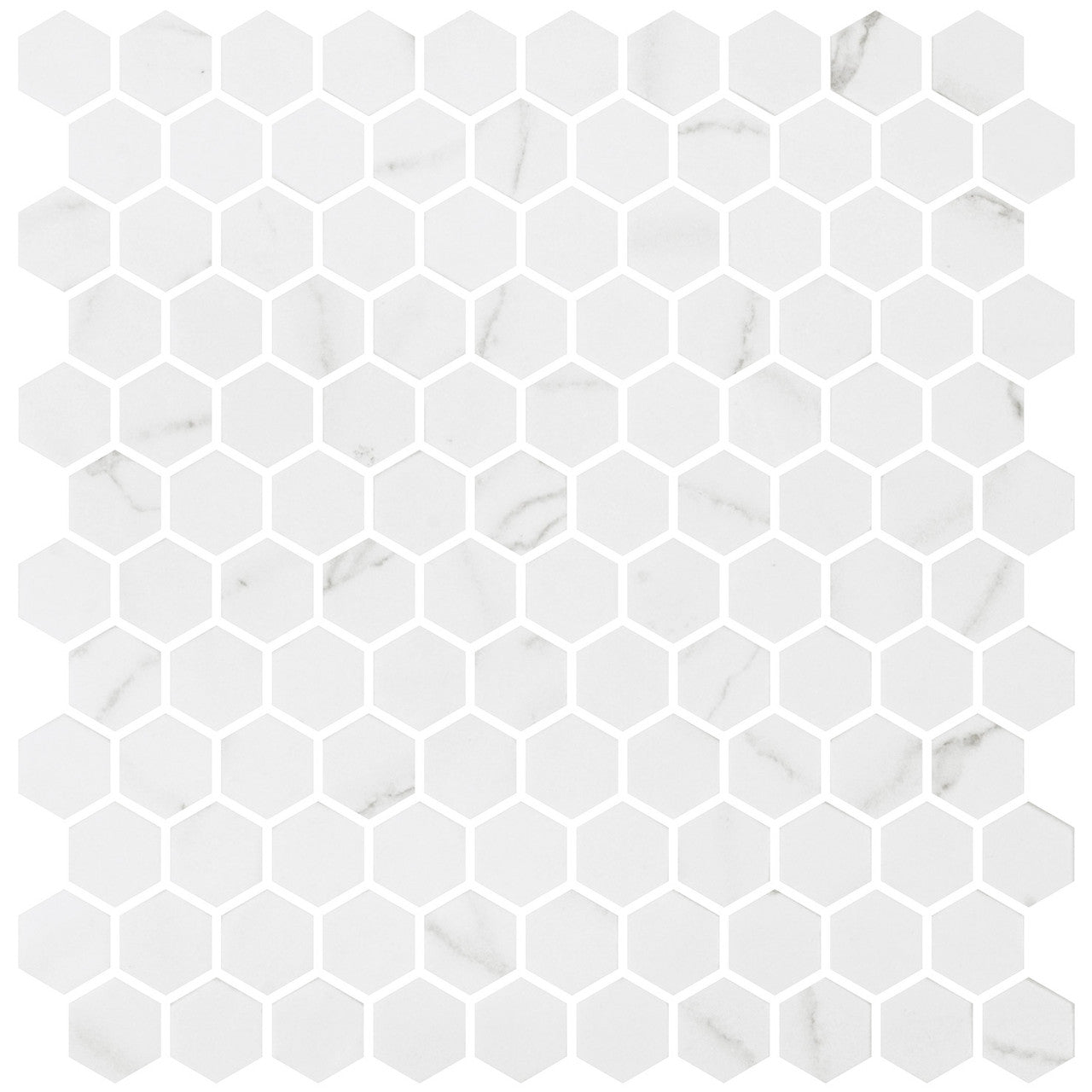 Onix Mosaico Hearth Palace hexagon Matte Venato White HP1HMVW