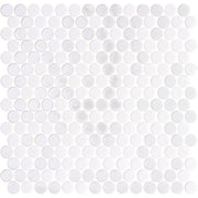 Bella Glass Tiles Hearth Palace Penny Round Nature Glass Opale White HP1PRNGOW
