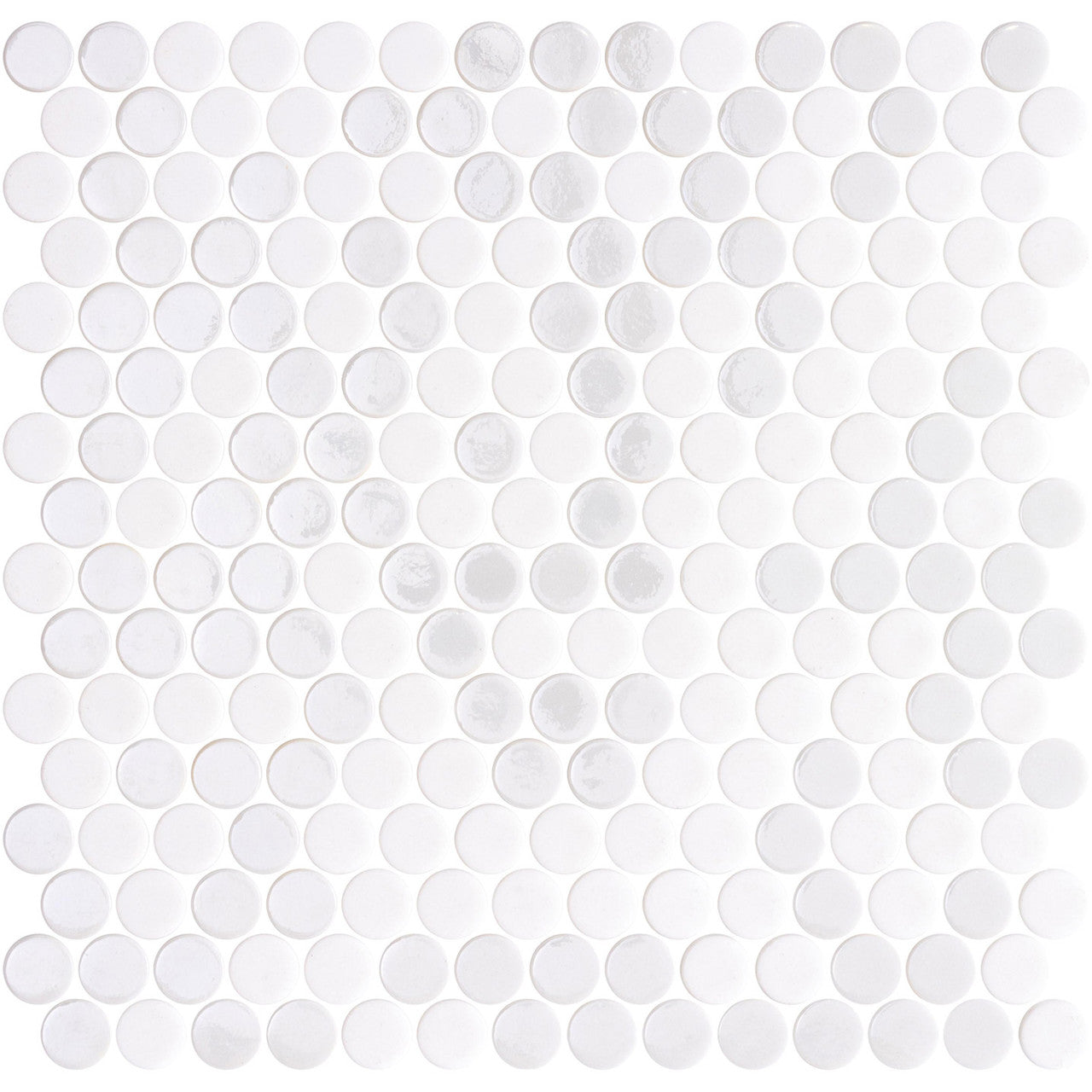 Bella Glass Tiles Hearth Palace Penny Round Nature Glass Opale White HP1PRNGOW