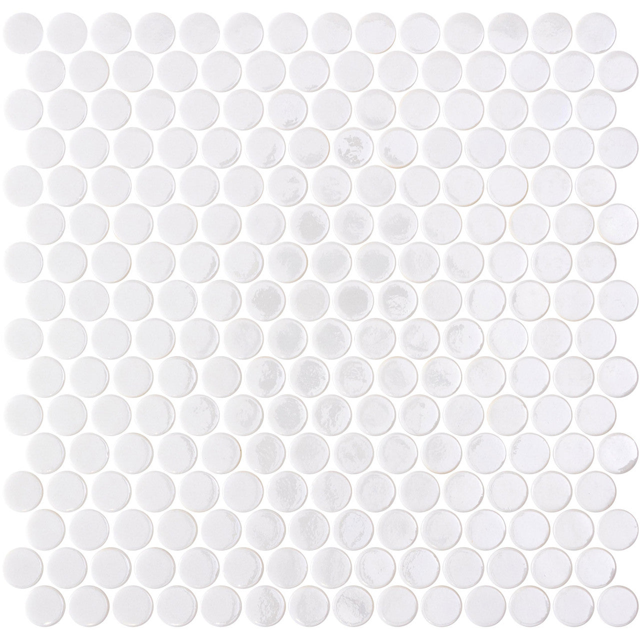 Bella Glass Tiles Hearth Palace Penny Round Opale White HP1PROW
