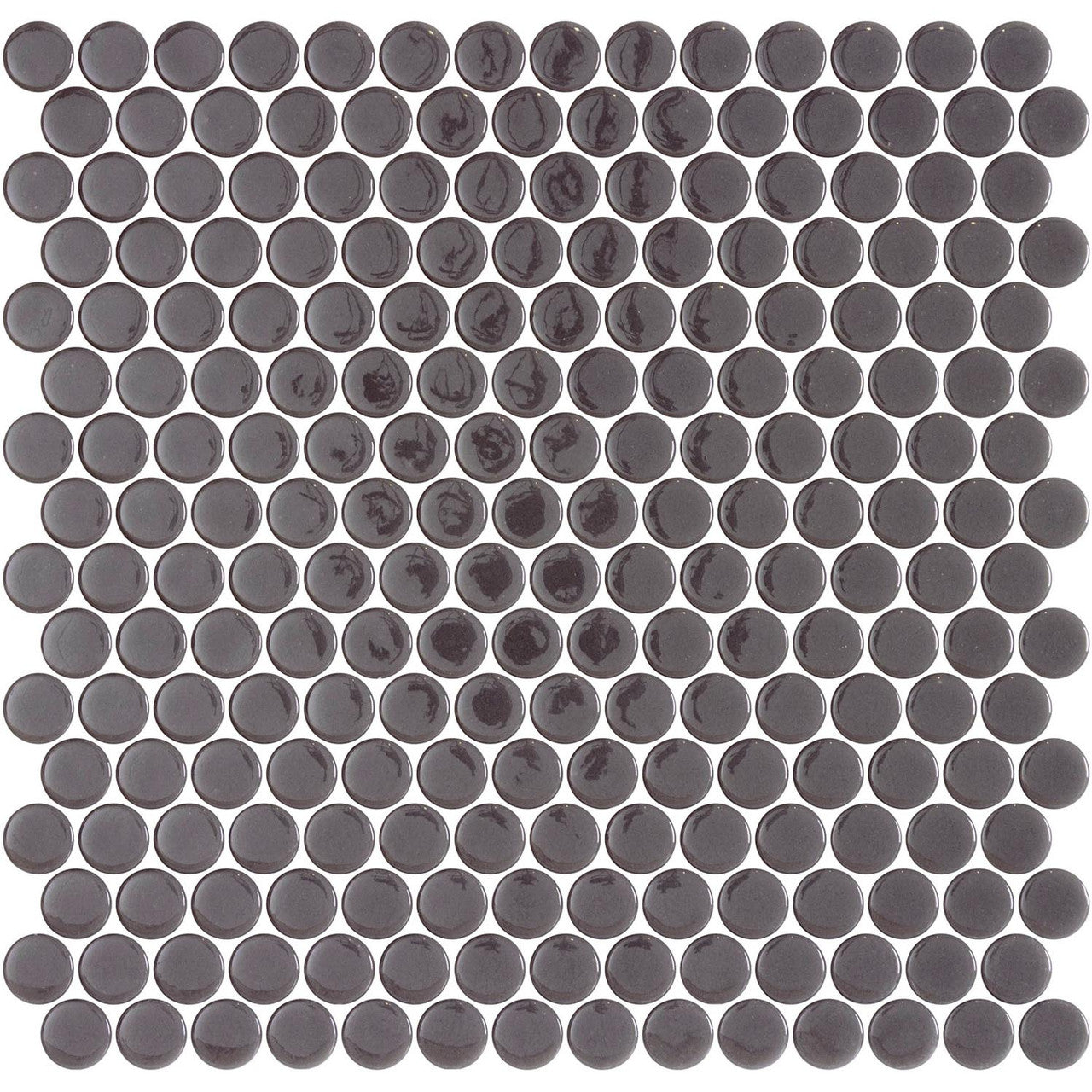 Bella Glass Tiles Hearth Palace Penny Round Shiny Dark Gray HP1PRSDG