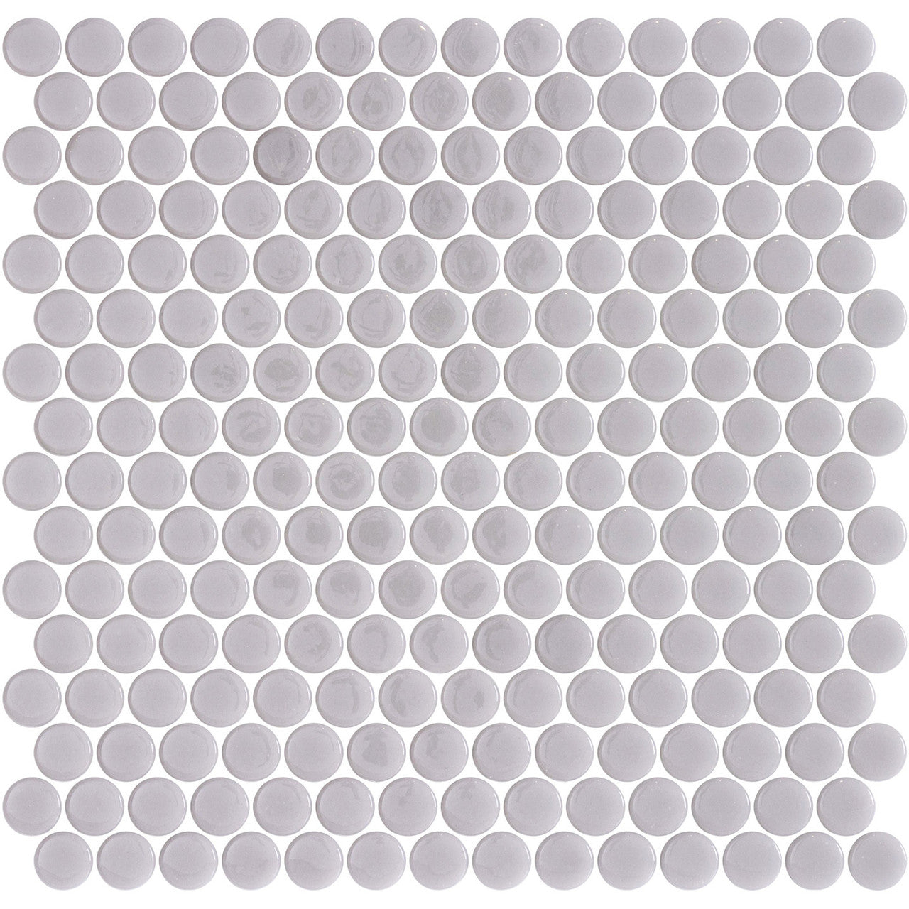 Bella Glass Tiles Hearth Palace Penny Round Shiny Gray HP1PRSG