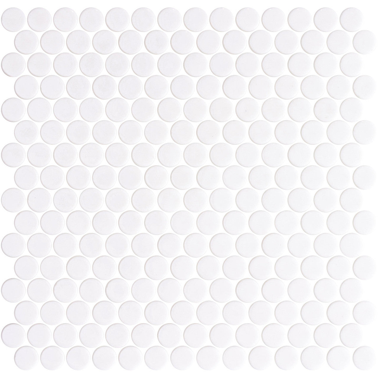 Bella Glass Tiles Hearth Palace Penny Round Shiny White HP1PRSW
