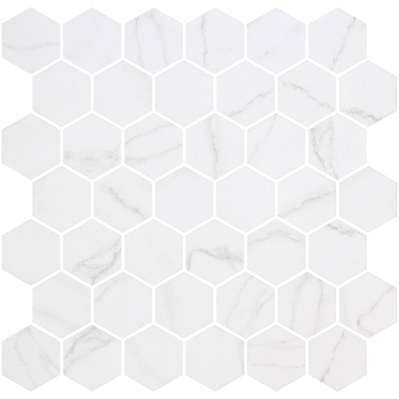Onix Mosaico Hearth Palace hexagon matte venato white HP2HMVW