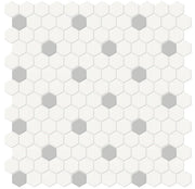 Anatolia Soho Mosaic Tile 1" hexagon with loft grey insert 4501-0450-0