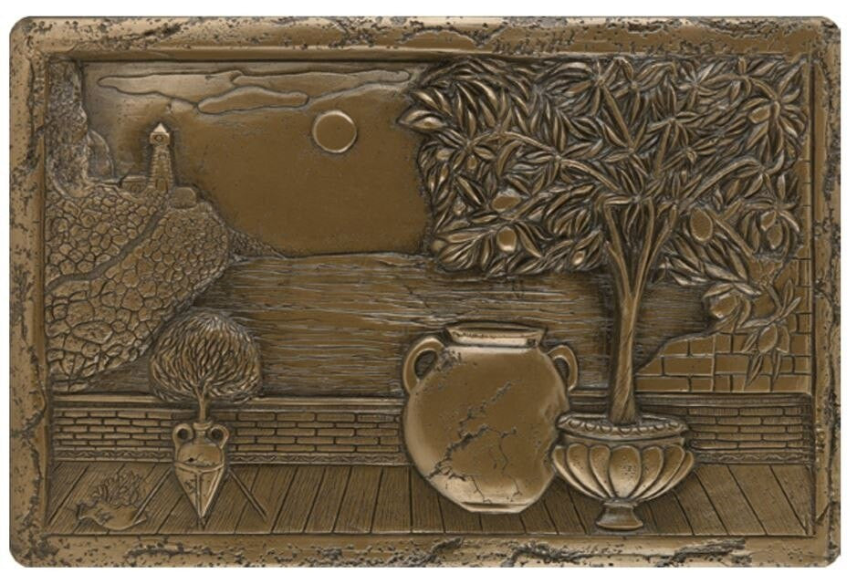 My Tile Backsplash Bronze Italian Scene Plaque