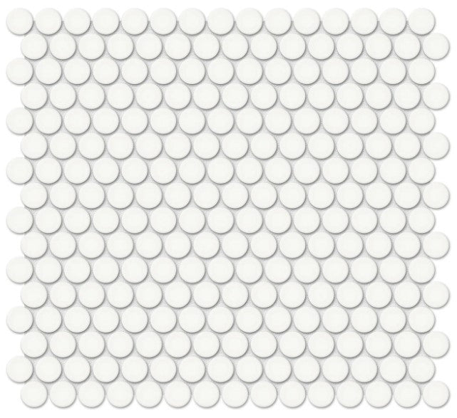 Anatolia Soho penny round 4501-0263-1 glossy canvas white mosaic