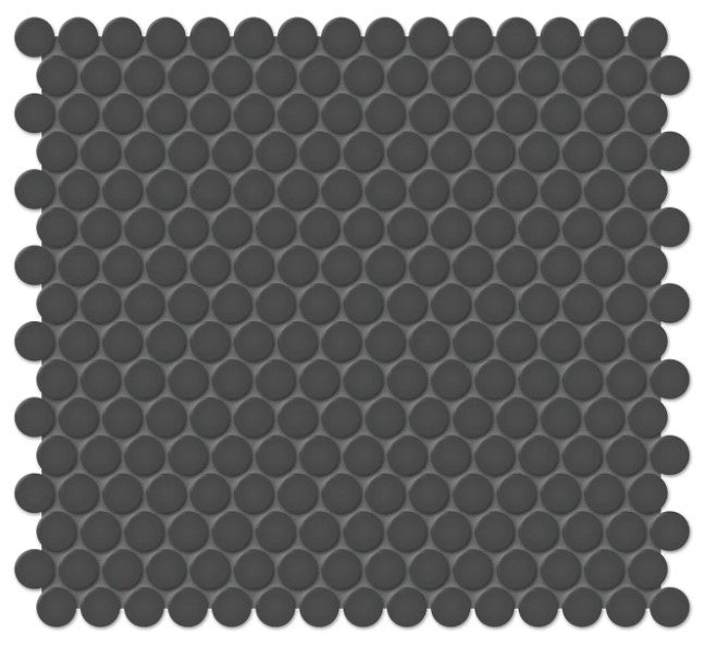 Anatolia Soho Penny Round 4501-0432-0 glossy retro black mosaic