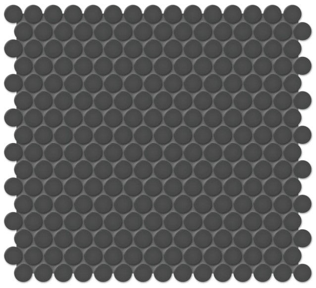 Anatolia Soho Penny Round 4501-0441-0 matte retro black mosaic