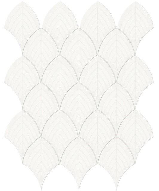 Anatolia Soho Tiles Scallop Mosaic tile 4501-0512-0 GLOSSY Canvas White
