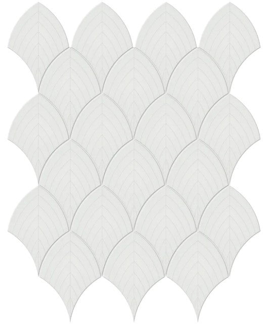 Anatolia Soho Tiles Scallop Mosaic Tile 4501-0513-0 GLOSSY Vintage Grey