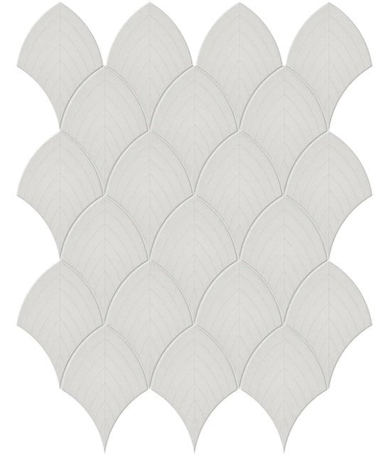 Anatolia Soho Tiles Scallop Mosaic Tile 4501-0515-0 GLOSSY Halo Grey