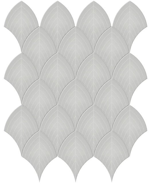 Anatolia Soho Tiles Scallop Mosaic Tile 4501-0516-0 GLOSSY Loft Grey