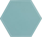 UBC 8 inch Glass Hexagon Tile Sky Blue 444-313